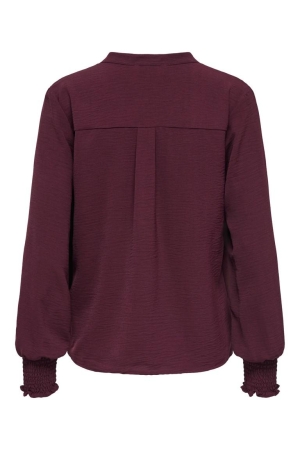 Only Only onlmette v-neck ls smock top noos wvn T-shirt Lange mouw decadent chocolate