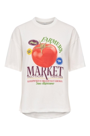 Only Only onllight s/s top box jrs T-shirts cloud dancer