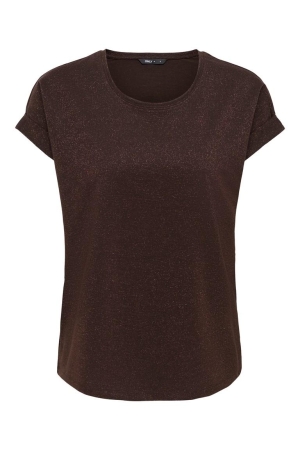 Only Only onlmoster glitter s/s top noos jrs Tops en Singlets coffee bean