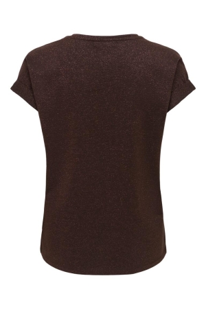 Only Only onlmoster glitter s/s top noos jrs Tops en Singlets coffee bean