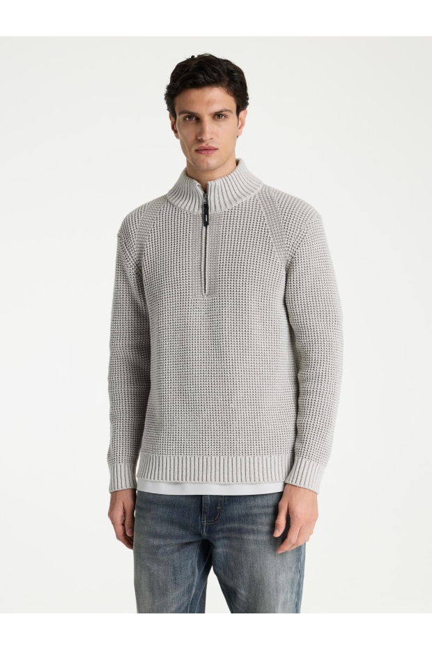 Chasin OLIVER DUAL HALF ZIP E8007 - glacier grey