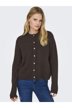Only Only onlsimoni l/s o-neck cardigan knt noos Vest coffee bean melange
