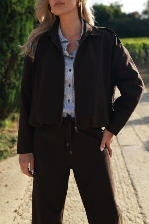 Elvira Casuals Elvira Casuals jacket madison e4 26-003 Jackets dark coffee