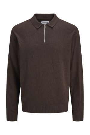 Jack & Jones Jack & Jones jjeemil knit polo half zip ls noos Trui mulch twist