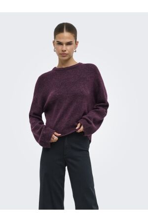 Only Only onlsimoni l/s o-neck pullover knt noos Trui mauve wine melange