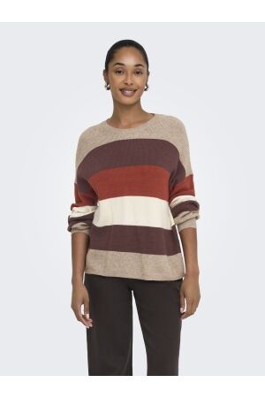 Only Only onlatia l/s stripe pullov knt noos Sweater beige