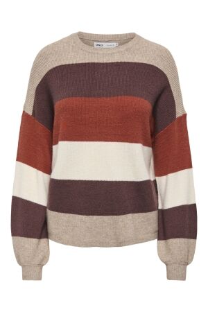 Only Only onlatia l/s stripe pullov knt noos Sweater beige