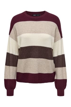 Only Only onlatia l/s stripe pullov knt noos Sweater zinfandel