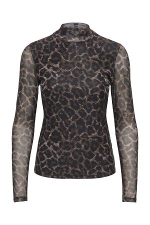 Only Only onlerica mesh l/s top jrs noos T-shirt Lange mouw raw umber