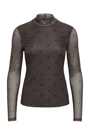 Only Only onlerica mesh l/s top jrs noos T-shirt Lange mouw coffee bean