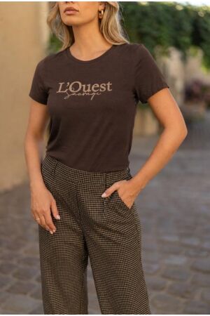 Elvira Casuals Elvira Casuals t-shirt l'quest e4 26-001 T-shirts dark coffee