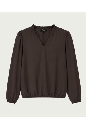 Elvira Casuals Elvira Casuals blouse ava e4 26-009 Blouse dark coffee
