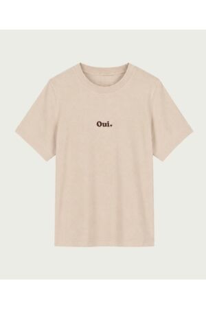 Elvira Casuals Elvira Casuals t-shirt oui e4 26-033 T-shirts off white - dark coffee