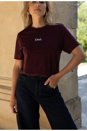 Elvira Casuals Elvira Casuals t-shirt oui e4 26-033 T-shirts merlot