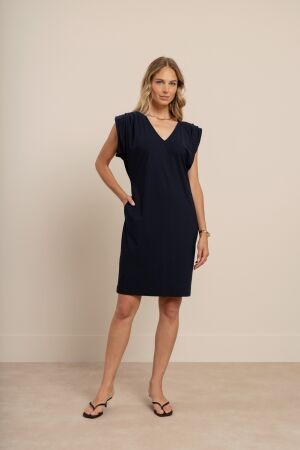 Studio Anneloes Studio Anneloes leone vneck dress 14391 Jurk 6900 dark blue