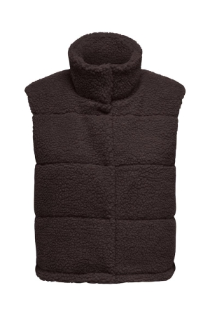 Only Only onlsandra teddy waistcoat life otw noos 15320630 Gilets seal brown