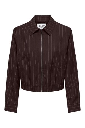 Only Only onlaline l/s pinstripe bomber jacket tlr 15378803 Jackets chocolate torte white pinstripe