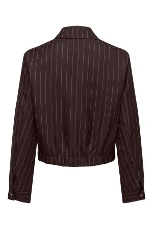 Only Only onlaline l/s pinstripe bomber jacket tlr 15378803 Jackets chocolate torte white pinstripe