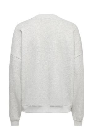 Only Only nllyn l/s embroidery box rs pr swt 15389602 Sweater light grey melange star sun tone of blue