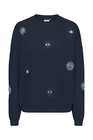 Only Only nllyn l/s embroidery box rs pr swt 15389602 Sweater navy blazer star sun tone of blue
