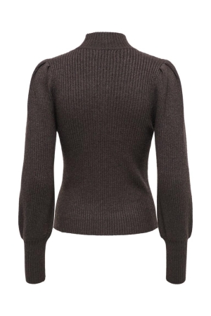 Only Only onlkatia l/s highneck pullover knt noos 15232494 Trui chocolate torte