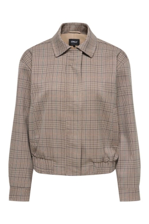 Only Only onlursula check bomber jacket otw 15383111 Jackets toasted coconut
