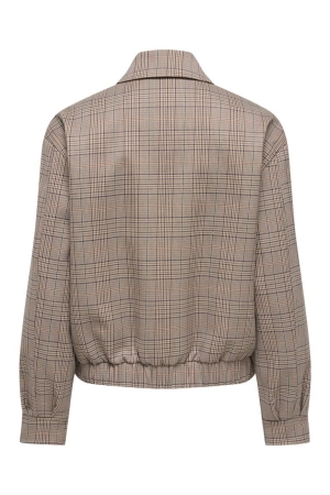 Only Only onlursula check bomber jacket otw 15383111 Jackets toasted coconut