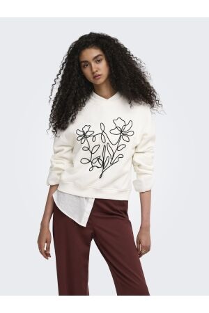 Only Only onlbrooklyn l/s embroidery box swt Sweater cloud dancer
