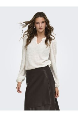Only Only onlilse l/s v-neck top jrs Longsleeves cloud dancer