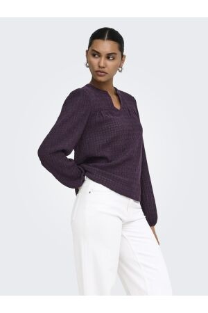 Only Only onlilse l/s v-neck top jrs Longsleeves plum perfect