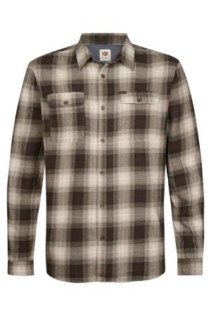 Petrol Petrol shirt long sleeve check m-3060-sil428 Overhemd 9113 iron steel