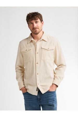 Petrol Petrol shirt long sleeve uni m-3060-sil422 Overshirt 0007 antique white