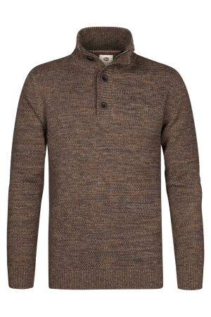 Petrol Petrol knitwear collar m-3060-kwc270 Trui 7158 saddle brown