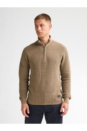 Petrol Petrol knitwear collar m-3060-kwc227 Trui 7140 oak