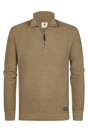 Petrol Petrol knitwear collar m-3060-kwc227 Trui 7140 oak