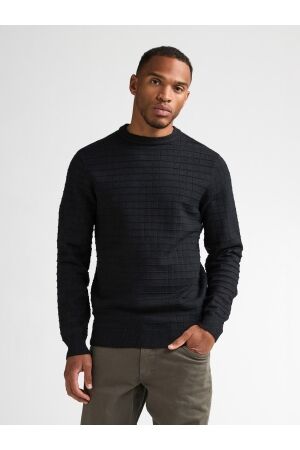 Petrol Petrol knitwear round neck basic m-3060-kwr269 Trui 9111 deep black