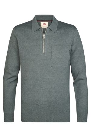 Petrol Petrol knitwear polo m-3060-kwc250 Poloshirts 6185 steel green