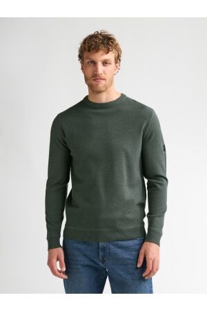 Petrol Petrol knitwear round neck basic m-3060-kwr215 Trui 6185 steel green