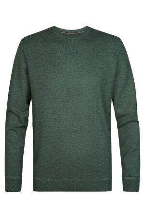Petrol Petrol knitwear round neck basic m-3060-kwr215 Trui 6185 steel green