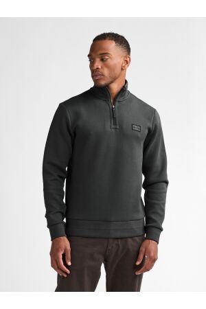 Petrol Petrol sweater collar zip m-3060-swc318 Sweater 6185 steel green