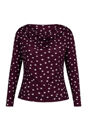 Studio Anneloes Studio Anneloes fleur top 14386 T-shirt Lange mouw 3817 blackberry/ecru