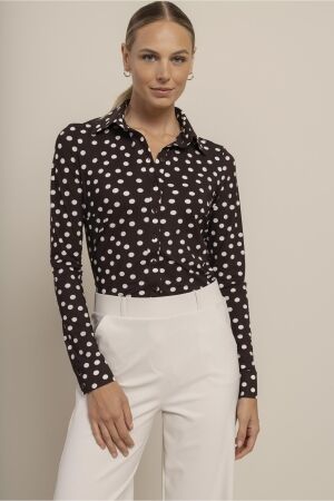 Studio Anneloes Studio Anneloes poppy blouse 14387 Blouse 8717 espresso/ecru