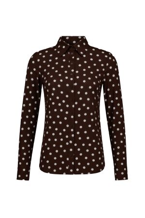 Studio Anneloes Studio Anneloes poppy blouse 14387 Blouse 8717 espresso/ecru