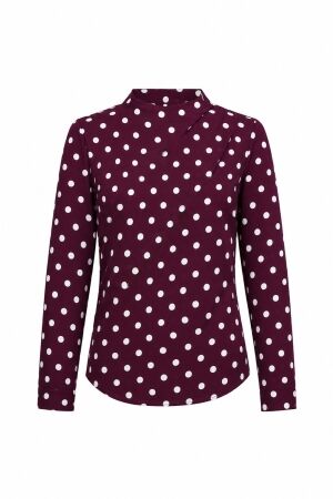 Studio Anneloes Studio Anneloes marleen top 14389 T-shirt Lange mouw 3817 blackberry/ecru