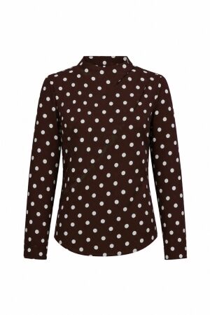 Studio Anneloes Studio Anneloes marleen top 14389 T-shirt Lange mouw 8717 espresso/ecru