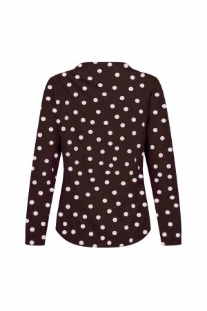 Studio Anneloes Studio Anneloes marleen top 14389 T-shirt Lange mouw 8717 espresso/ecru