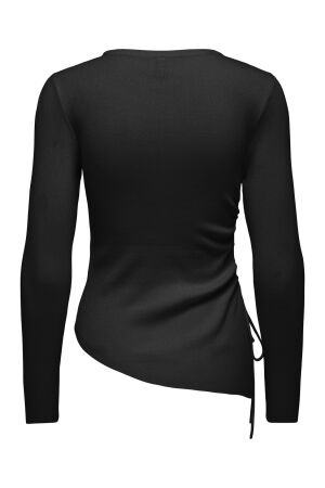 Only Only onlmil ls asymmetric o-neck knt T-shirt Lange mouw black
