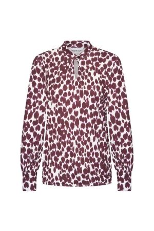 Helena Hart Helena Hart top justin print 7884 T-shirt Lange mouw tabby burgundy