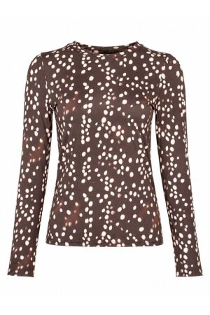 Azzurro Azzurro top a-6326_4 T-shirt Lange mouw brown bambi