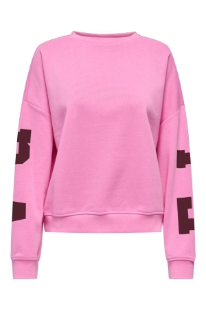 Only Only onlsweat l/s back/sleeve print swt noos 15356793 Sweater 5213462 fuchsia pink florida print